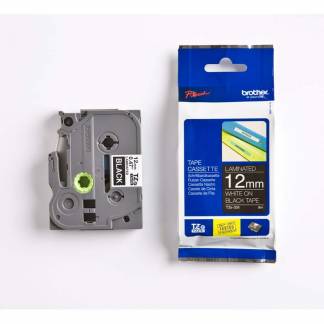 Labeltape, Brother, TZE335, lamineret 12mmx8.00m hvid/sort