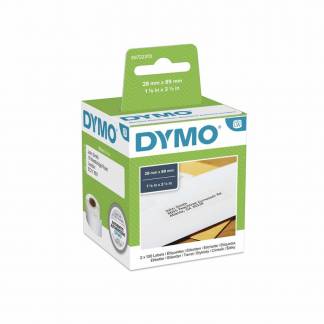Adresseetiketter, Dymo 28x89mm hvid, rulle a 260 etiketter