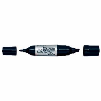 Marker, Pilot, TWIN, Rund/skr&aring;, sort permanent