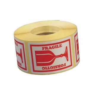 Etiket, Fragile / Forsigtig, 45x65mm rulle a 1000 stk