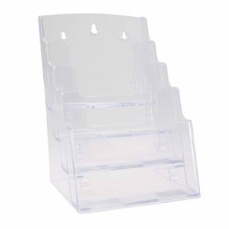 Brochure holder, BNT A5 4 rum til bord/v&aelig;g, transparent