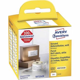 Adresseetiketter, Avery, AS0722430 101x54mm hvid, rulle a 220 etiketter FSC Mix Credit