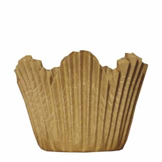 Muffin form, Rund, h&oslash;jde 35 mm indvendig diameter 49.0 mm Pergamentpapir, brun, pakke a 1000 stk Flo