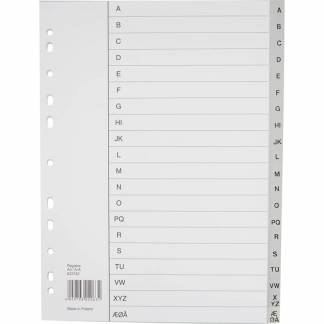 Register, Bantex, A4,210x297mm, A-&Aring;, gr&aring; palle 3100 s&aelig;t