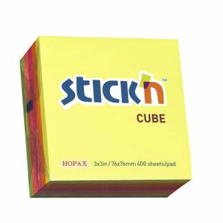 Notes, BNT Stick&acute;n, Neon, assorteret, 76 x76mm