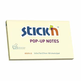Notes, BNT Stick&acute;n, Pop-up notes, gul 127x76mm