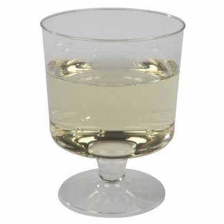 Drikkeb&aelig;ger Plast, 150 ml, PS transparent, Spr&oslash;jtest&oslash;bt Hvidvin pose a 10 stk, F&oslash;devaregodkendt