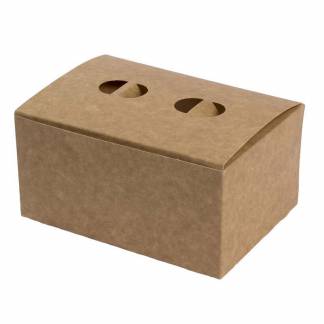 Take away box, W/Vent.Holes,130x93x64mm Pap, brun, French Fries Tray pakke a 400 stk