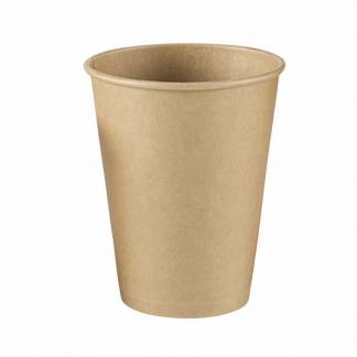 Kaffeb&aelig;ger, Papir + PE, brun, 12 oz karton a 1000 stk, palle 16 kartoner Single wall, F&oslash;devaregodken