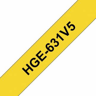 Labeltape, Brother, HGE631V5, 12mmx8.00m sort/gul
