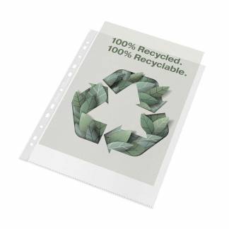 Plastlomme, Esselte Recycle transparent, 210x297mm, plastik pakke a 100 stk