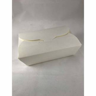 Take away box, Large 1000 ml,165x100 x65mm Pap, hvid, For noodles, pakke a 50 stk