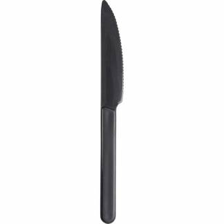 Plast bestik, PP, antracit Kniv fleregangs, pakke a 50 stk F&oslash;devaregodkendt