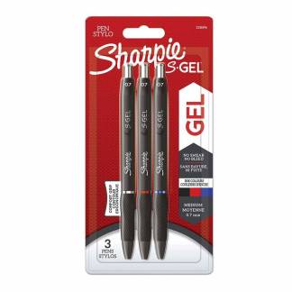 Gelpen, Sharpie S-Gel, S-Gel, 0,7MM assorteret, s&aelig;t med 3 dele