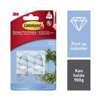 Command, 3M Command 17091CLR, hvid, kasse a 6 pakker