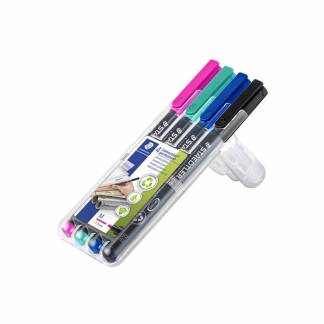OHP-pen, Staedtler Lumocolor,  317 0,8-1,0MM, assorteret, permanent pakke a 4 stk