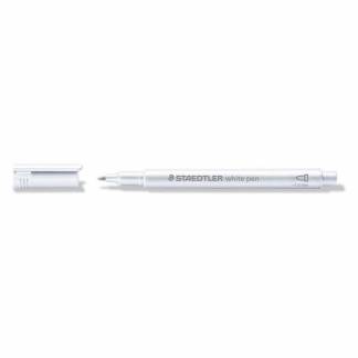 Marker, Staedtler Markers, 8323, 1-2MM Rund spids, hvid, permanent