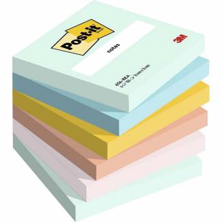 Notes, Post-it, Super sticky, assorteret 76x76mm, pakke a 6 stk