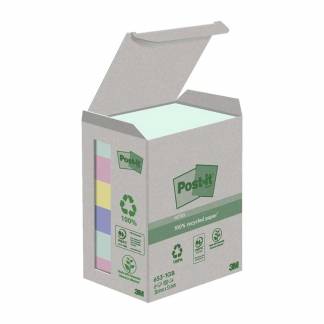 Post-it, Post-it, Recycled, assorteret 51x38mm, pakke a 6 stk