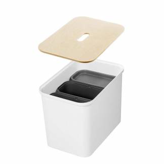 Plastkasse SmartStore, hvid Sorteringskasse med 3 spande , 380mm x 570mm x 420mm