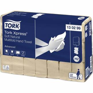 Papirh&aring;ndkl&aelig;der ark, Tork, Advanced, H2 2 lag, natur 213mmx240mm, karton a 3750 stk FSC Mix Credit