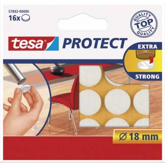 Filtpude, TESA, hvid, &Oslash;18mm pakke a 16 stk