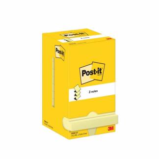 Post-it, Post-it, Z-notes, gul, 76x76mm pakke a 12 stk, 100% PEFC Certified