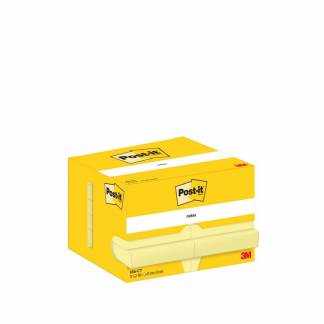 Post-it, Post-it, Notes, gul, 51x76mm pakke a 12 stk, 100% PEFC Certified