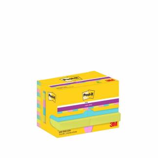 Notes, Post-it, Super sticky, assorteret 48x48mm, pakke a 12 stk 100% PEFC Certified