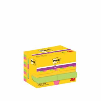 Notes, Post-it, Super sticky, assorteret 48x48mm, pakke a 12 stk 100% PEFC Certified