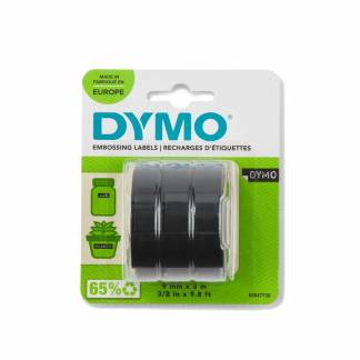 Labeltape, Dymo Junior and Omega S0847730, blister 3 tapes 9mmx3.00m sort