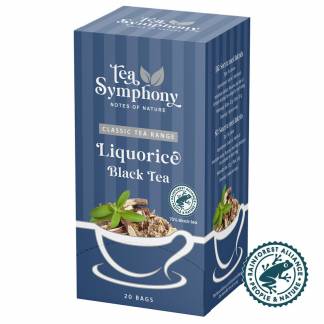 Te, Symphony, Lakrids sort tea pakke a 20 stk