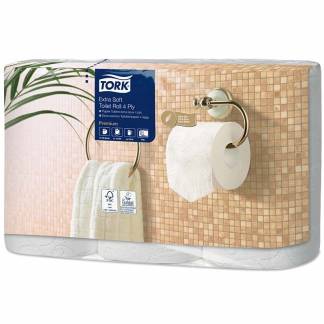 Toiletpapir, Tork, Extra Soft, T4, 4 lag hvid x 18.80m, kasse a 42 ruller FSC Mix Credit
