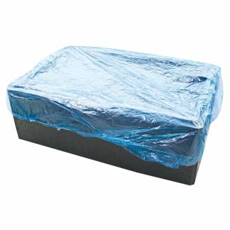 Plasth&aelig;tte, 20 &micro;m, 1050 x 1250 mm, LD-PE bl&aring;, med elastisk b&aring;nd, pakke a 100 stk F&oslash;devaregodkendt