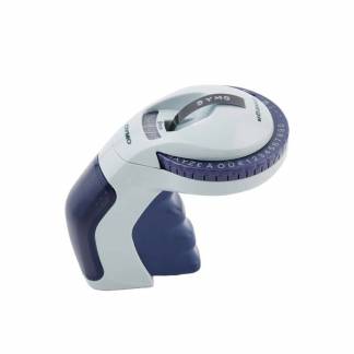 Labelprinter, Dymo, Embosser bl&aring;/hvid