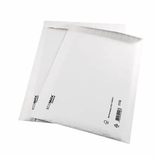 Boblepose, Boblekuvert, 120 x 175 mm Kort side &aring;ben, hvid, v&aelig;gt: 0.014 kg pakke a 200 stk, palle a 3