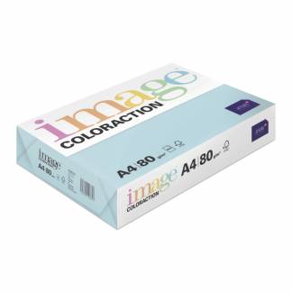 Image, Coloraction, Bermuda/bl&aring; Kopipapir, tr&aelig;fri ECF, 80g/m2, 210mm x 297mm, A4, Smal bane, pakke a