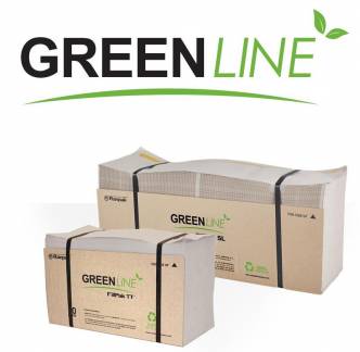 Pakkefyld af papir, FillPak Greenline paper, 1 lag, 70 g/m2, 381 mm x 360.00 m, genanvendt, gr&aring;, Sty