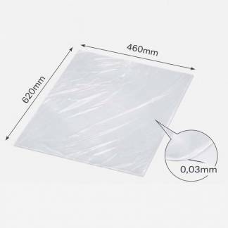 Topark 30 &micro;m, 620x 460 mm, LD-PE, transparent pakke a 2000 ark F&oslash;devaregodkendt