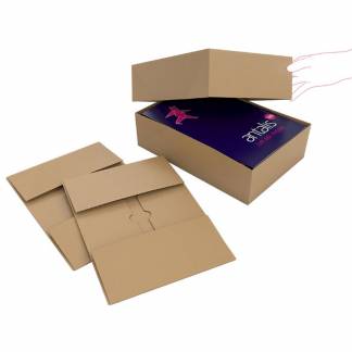 B&oslash;lgepapkasse, udvendig dim: 380 x 250 x 80 mm, indre dim: 380 x 250 x 80 mm 1-lags,E-flute, 2.000 m