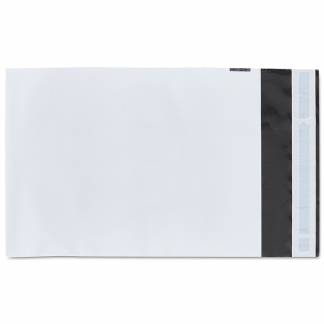 Coex Forsendelsespose, 75 &micro;m, 1000 x 1230 mm, genanvendt LDPE, sort/hvid permanent tape lukning, kar