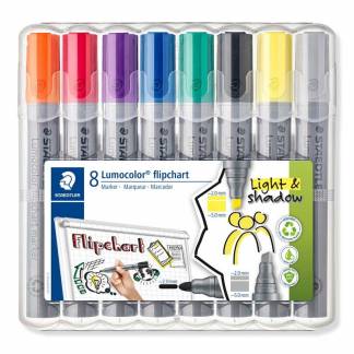 Marker, Staedtler, 356 SWP8, 2-5MM Rund spids, assorteret, permanent pakke a 8 stk