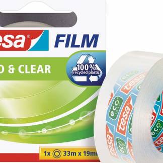 Tape, TESA ecoLogo, 19mmx33.00m transparent, pakke a 10 stk