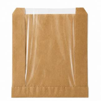 Sandwichpose, 210 x 215 x 215 mm flat bag, Papir + PE, brun pakke a 250 stk, palle 200 pakker palle