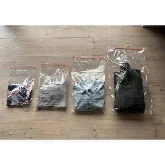 Plastikpose til tekstiler, 35 &micro;m, 250 x 350 mm, LD-PE, transparent Security warning & recyle code Se