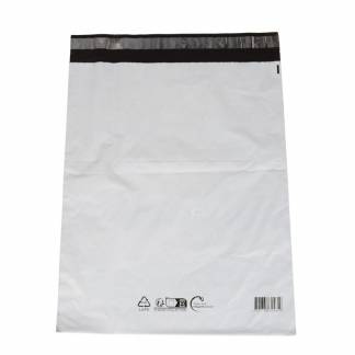 Coex Forsendelsespose, 50 &micro;m, 340 x 420 mm, genanvendt LDPE, sort/hvid Stregkode & genanvend. koder&nbsp;