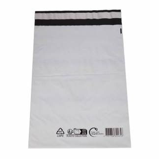 Coex Forsendelsespose, 50 &micro;m, 230 x 325 mm, genanvendt LDPE, sort/hvid Stregkode & genanvend. koder&nbsp;