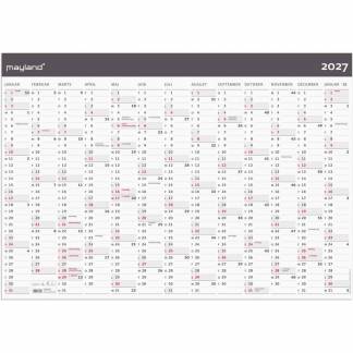 V&aelig;gkalender, Mayland k&aelig;mpe, MODERNE, 72 x740mm &aring;r: 2027, Flerfarvet,