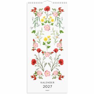 V&aelig;gkalender, Mayland Floral Delicate flowers, 190x434mm &aring;r: 2027, Flerfarvet,
