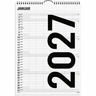 V&aelig;gkalender, Mayland Familie, Family 340x483mm &aring;r: 2027, sort,